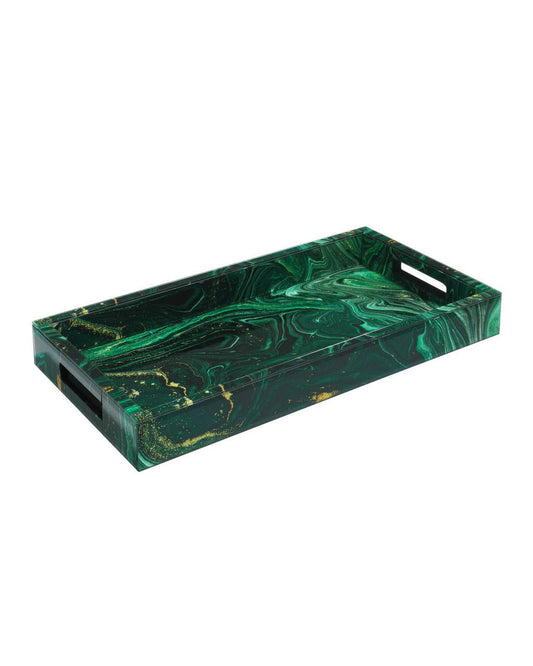 Currey and Company Interstellar Green Tray Dark Green