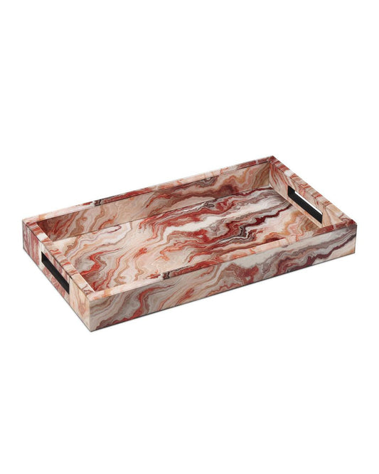 Currey and Company Interstellar Tray Red Swirl