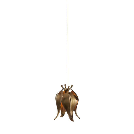 Currey and Company Iota 1-Light Round Multi-Drop Pendant Antique Brass