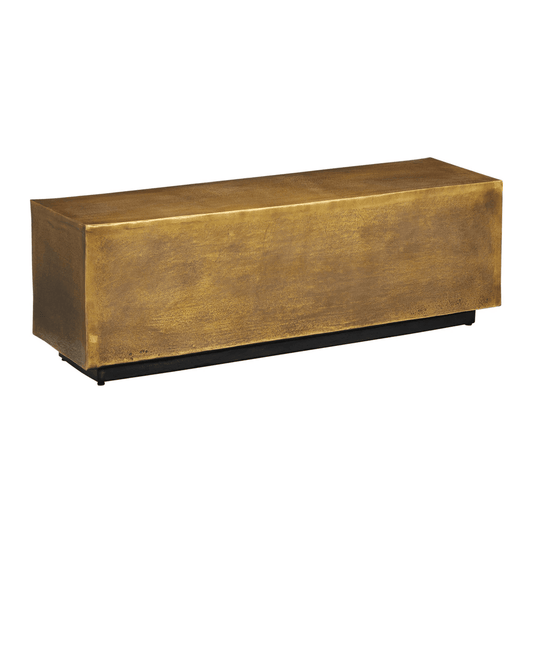 Currey and Company Jahnu Bench Antique Brass