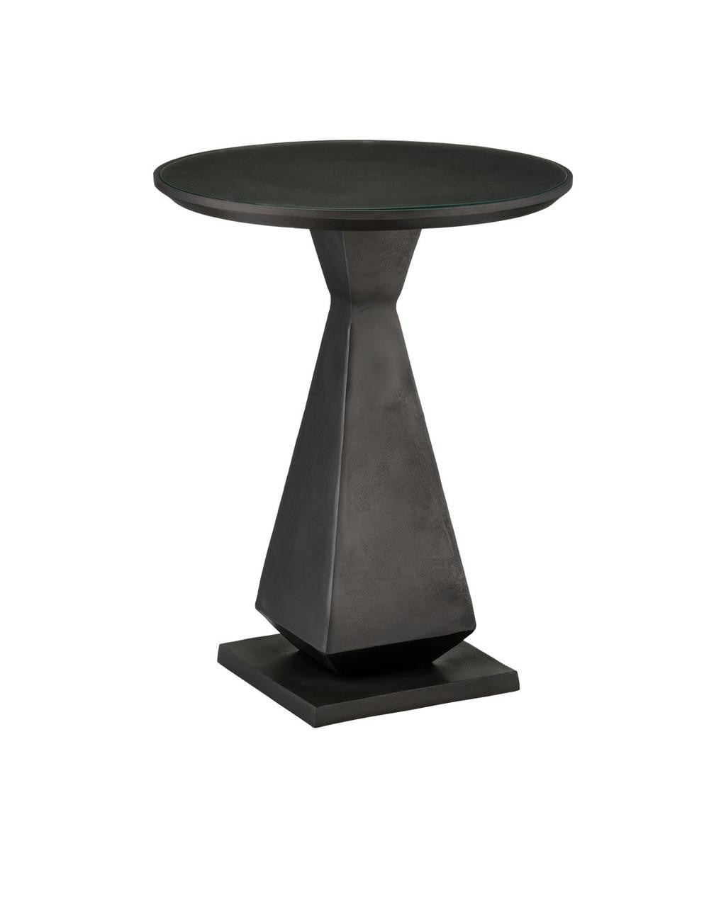 Currey and Company Janil Accent Table Graphite, Clear