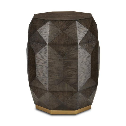 Currey and Company Kendall Dove Gray Accent Table Dove Gray, Polished Brass