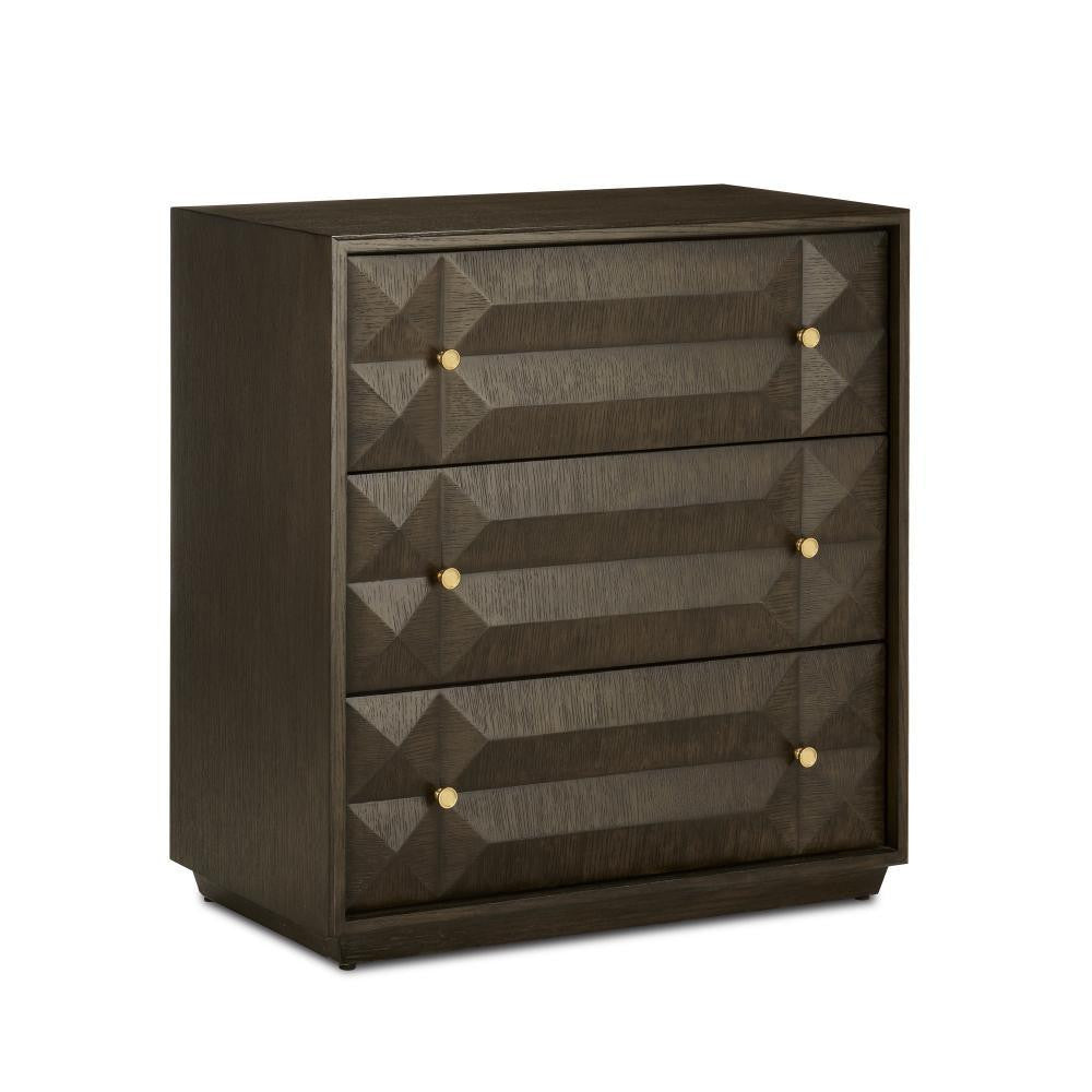 Currey and Company Kendall Dove Gray Chest Dove Gray, Polished Brass