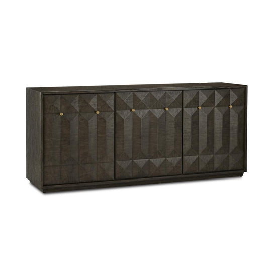 Currey and Company Kendall Dove Gray Credenza Dove Gray, Polished Brass