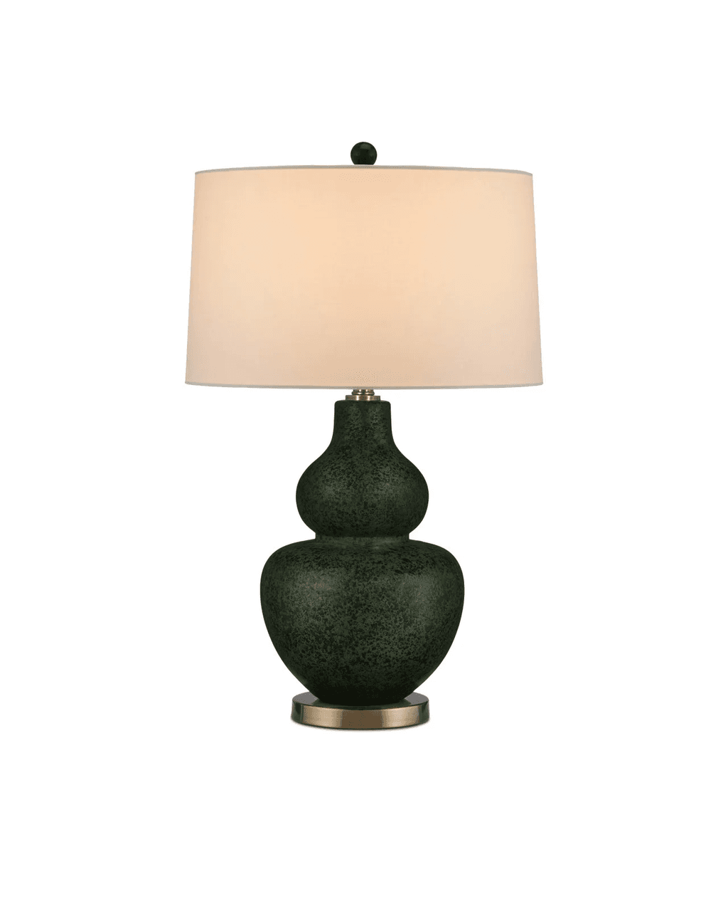 Currey and Company Kinnaird Table Lamp Moss Green, Antique Brass