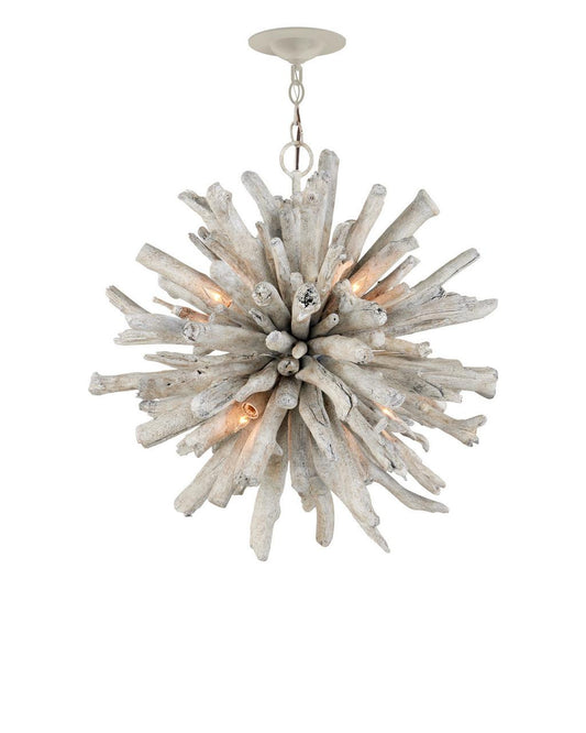 Currey and Company Kuka Pendant Whitewash