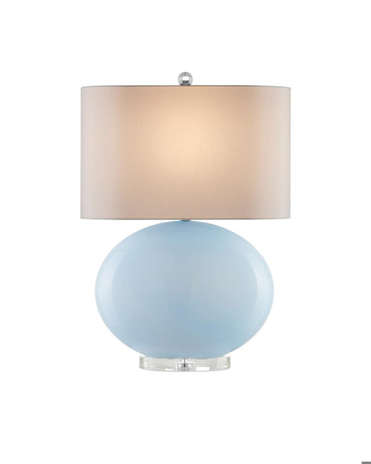 Currey and Company Laconia Table Lamp Light Blue, Clear, Polished Nickel