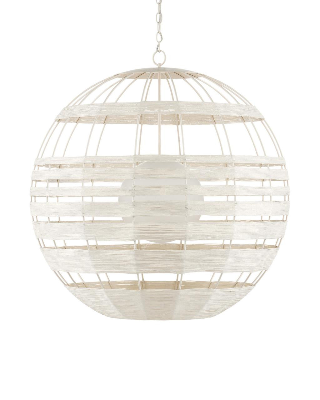 Currey and Company Lapsley White Orb Chandelier