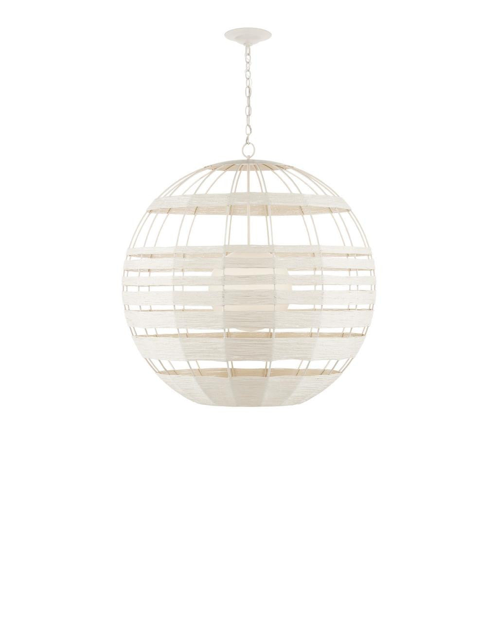 Currey and Company Lapsley White Orb Chandelier Vanilla, White