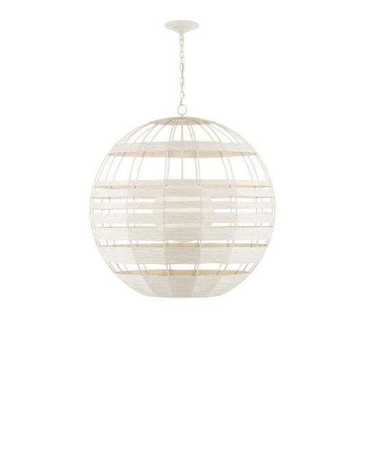 Currey and Company Lapsley White Orb Chandelier Vanilla, White