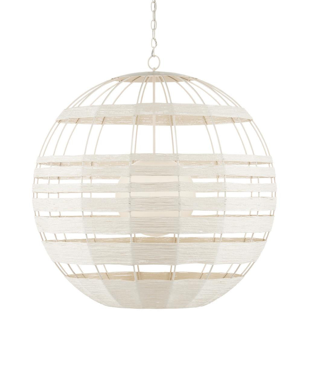 Currey and Company Lapsley White Orb Chandelier