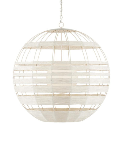 Currey and Company Lapsley White Orb Chandelier