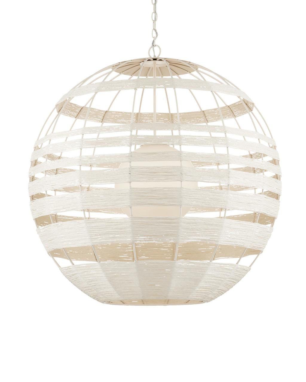 Currey and Company Lapsley White Orb Chandelier