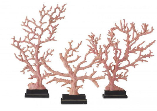 Currey and Company Large Red Coral Branches, Set of 3