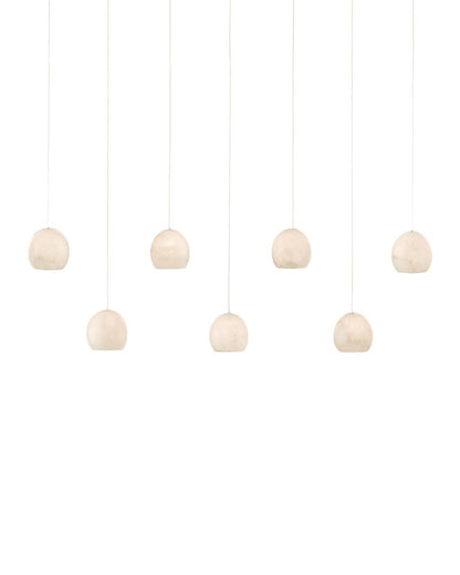 Currey and Company Lazio 7-Light Linear Multi-Drop Pendant White