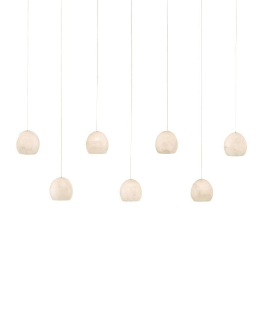 Currey and Company Lazio 7-Light Linear Multi-Drop Pendant White