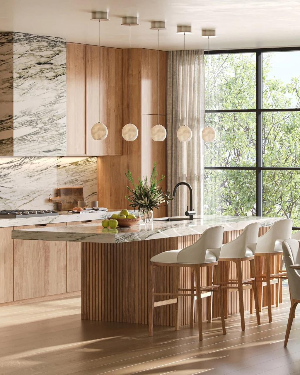 Currey and Company Lazio 7-Light Round Multi-Drop Pendant