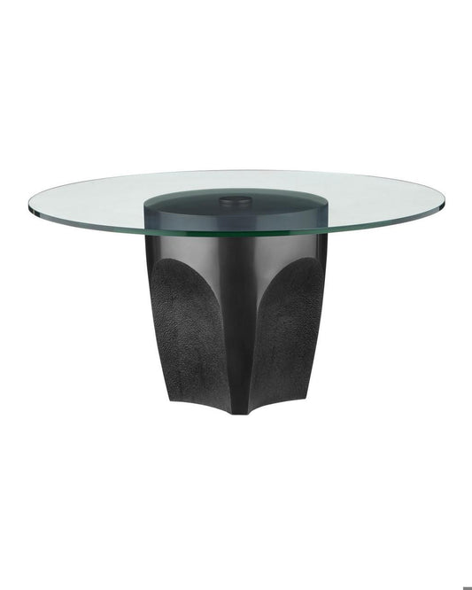 Currey and Company Lemy Black Cocktail Table Black, Clear