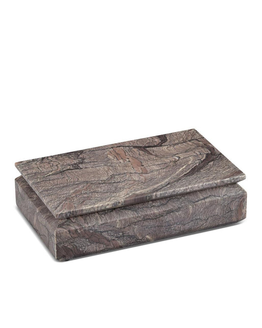 Currey and Company Leslie Breccia Marble Box Natural