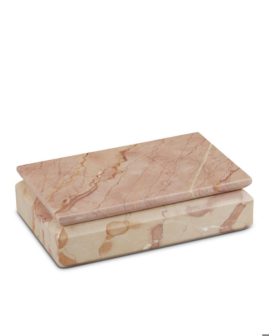 Currey and Company Leslie Rosa Marble Box Natural