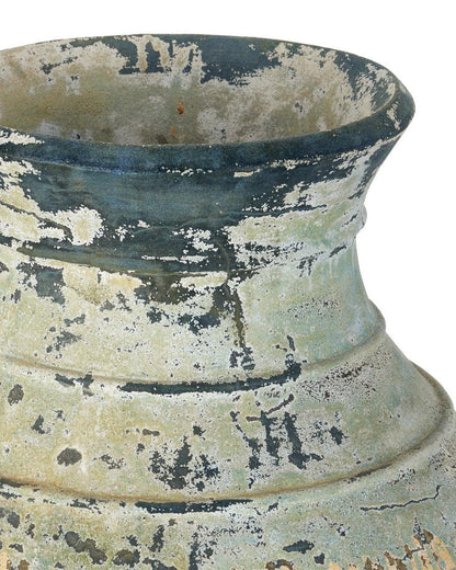 Currey and Company Lipari Extra Large Antique Blue Drip Urn