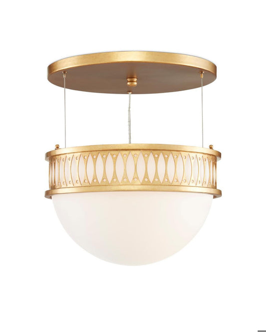 Currey and Company Lola Gold Pendant Contemporary Gold Leaf, Painted Contemporar