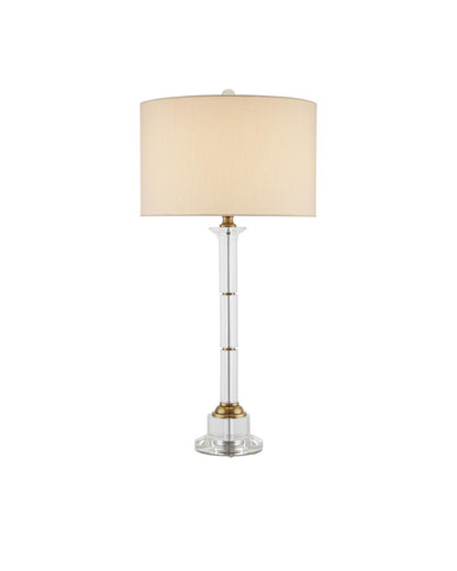 Currey and Company Lothian Clear Table Lamp Clear, Antique Brass