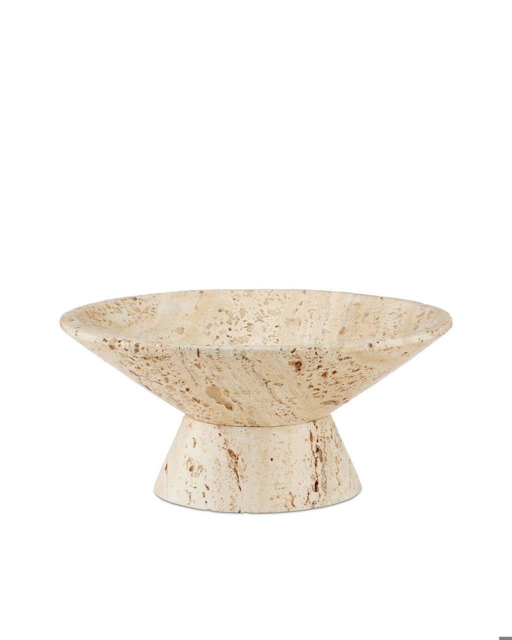 Currey and Company Lubo Travertine Small Bowl Natural