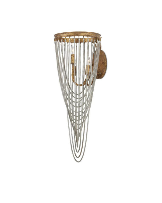 Currey and Company Lucien Wall Sconce French Gold Leaf, Iron