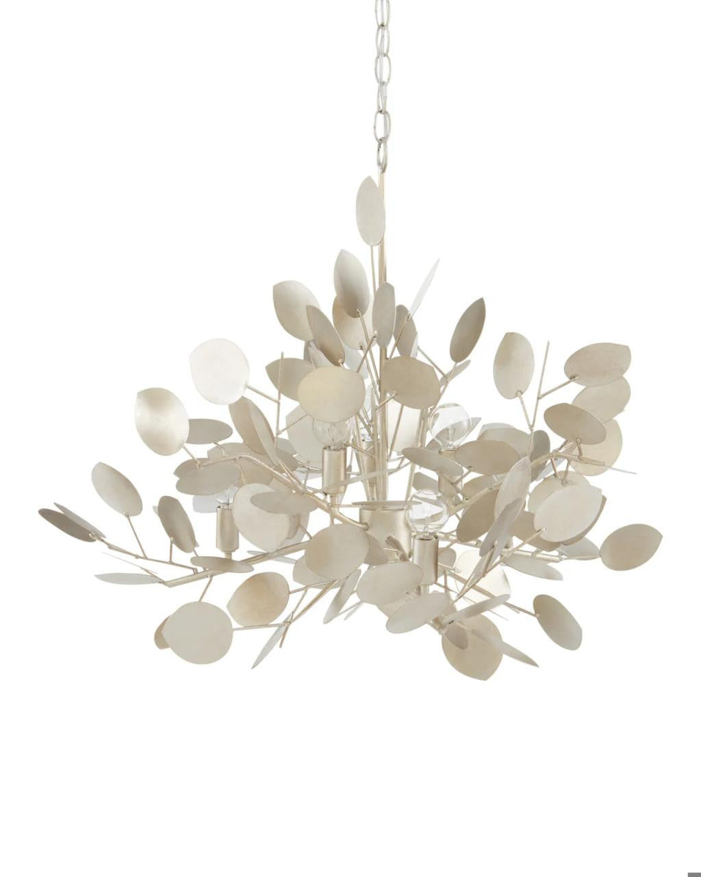 Currey and Company Lunaria Large Silver Chandelier