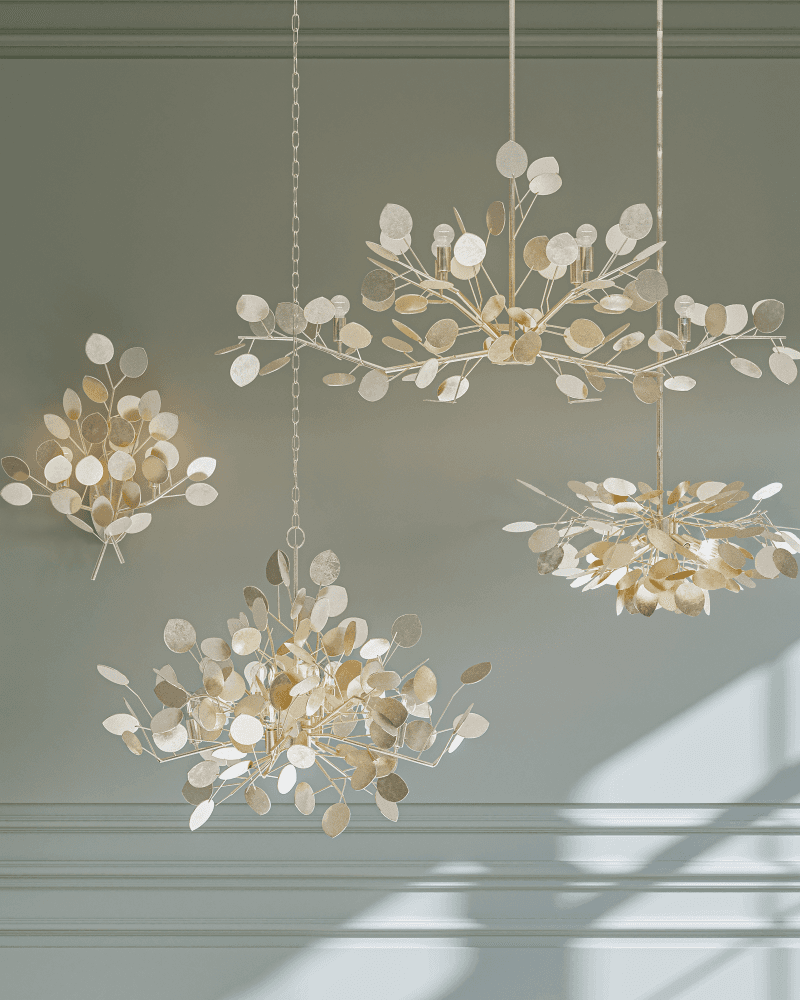 Currey and Company Lunaria Large Silver Chandelier