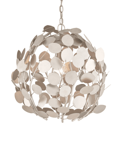 Currey and Company Lunaria Orb Chandelier Contemporary Silver Leaf