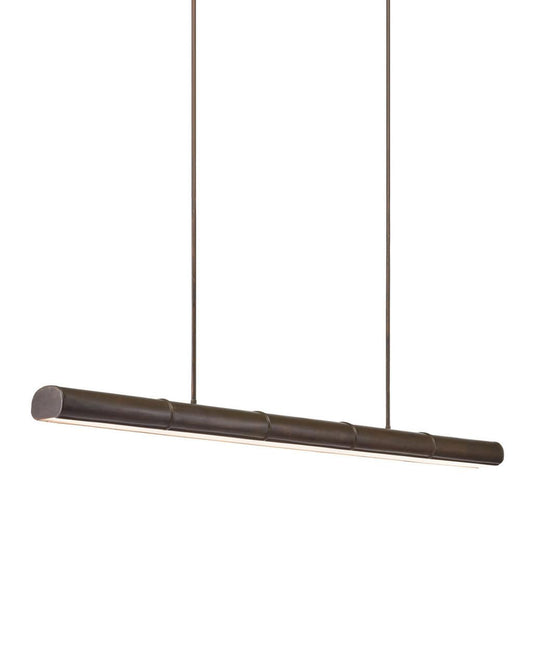Currey and Company Lyon Large Bronze Linear Chandelier Bronze Verdigris, White