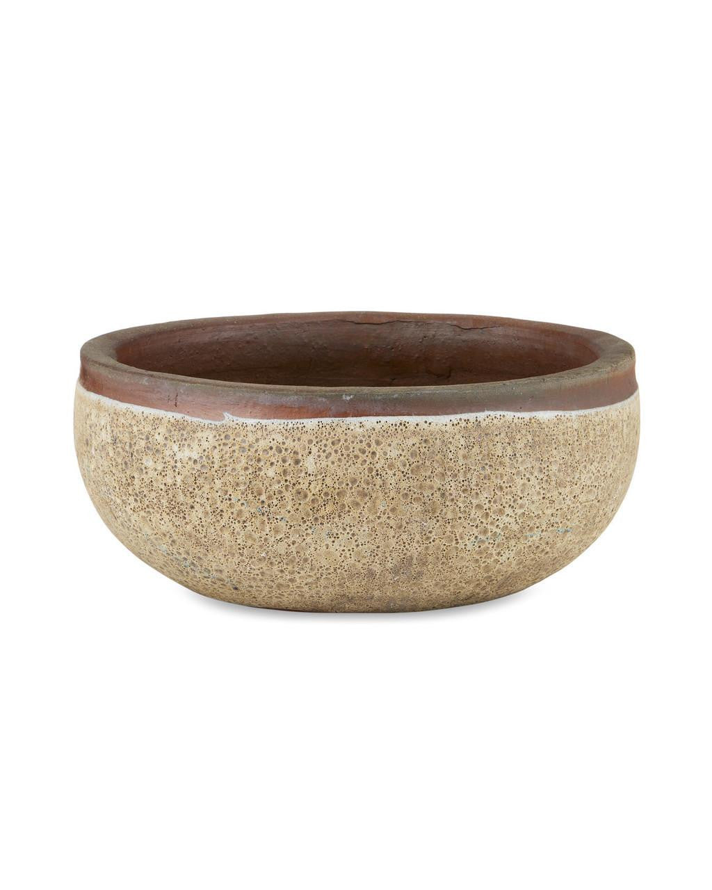 Currey and Company Lyra Beige Medium Planter Reactive Cream
