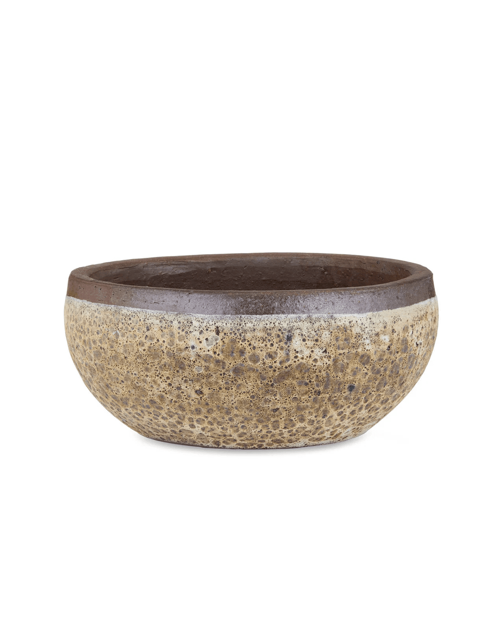 Currey and Company Lyra Beige Small Planter Reactive Cream