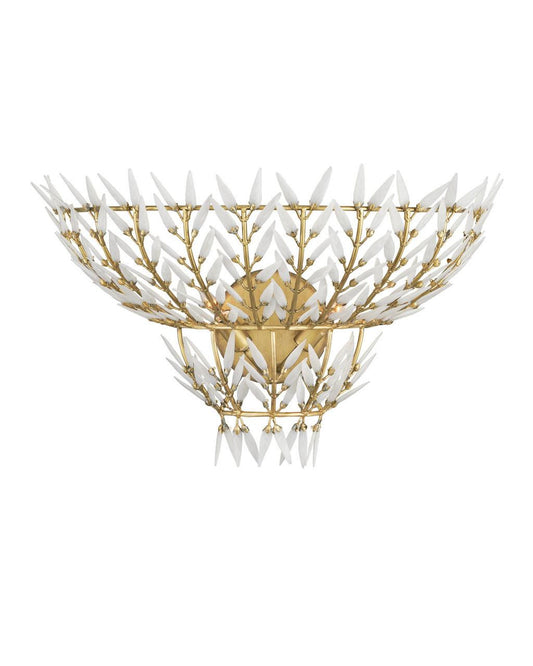 Currey and Company Magnum Opus Wall Sconce Brass, White