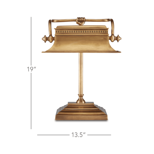 Currey and Company Malvasia Brass Desk Lamp