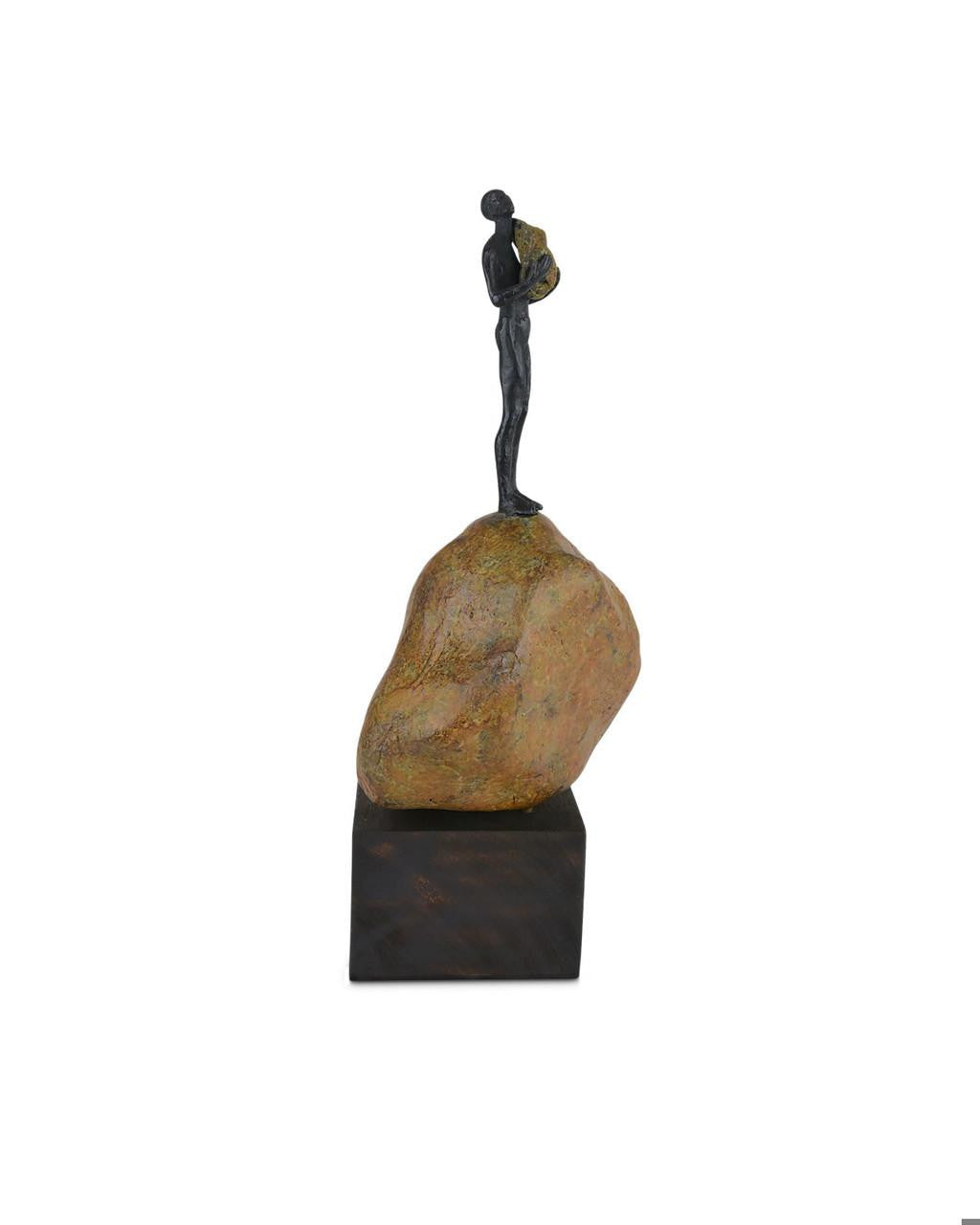 Currey and Company Man on Rock Medium Bronze