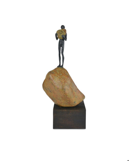 Currey and Company Man on Rock Medium Bronze