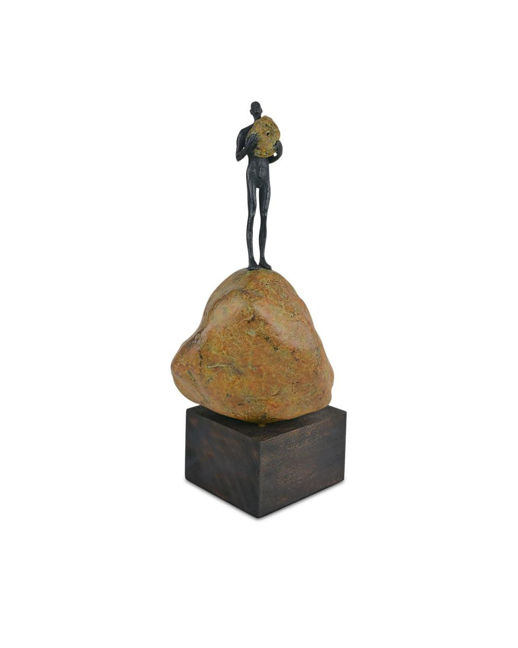 Currey and Company Man on Rock Medium Bronze