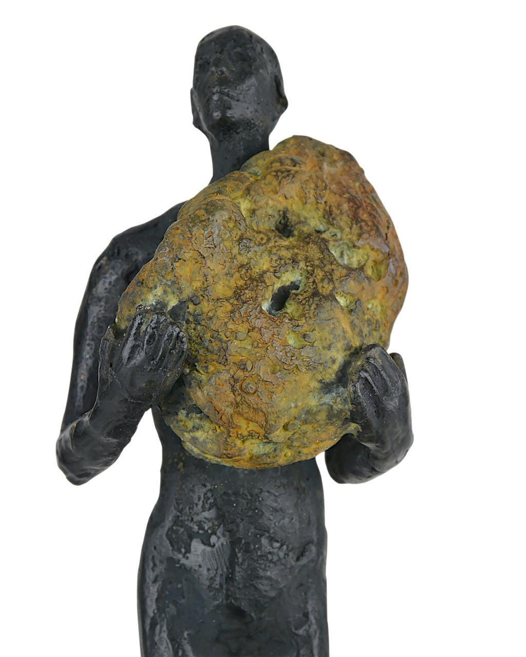 Currey and Company Man on Rock Medium Bronze