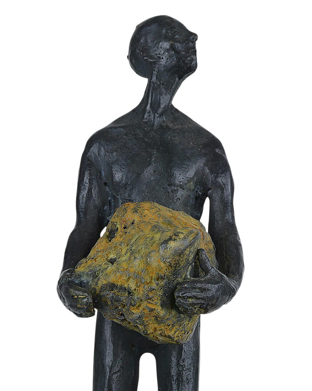 Currey and Company Man on Rock Small Bronze