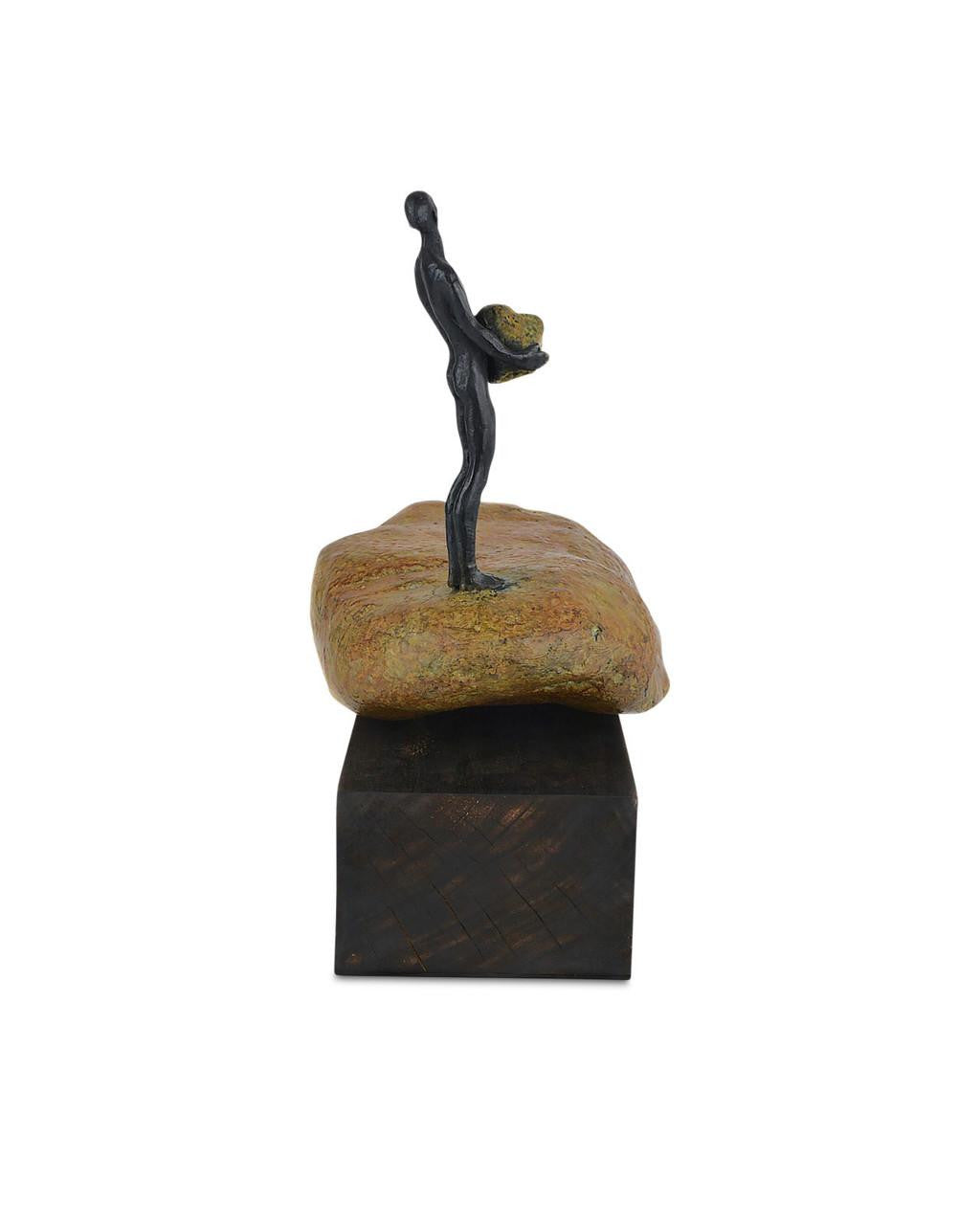 Currey and Company Man on Rock Small Bronze