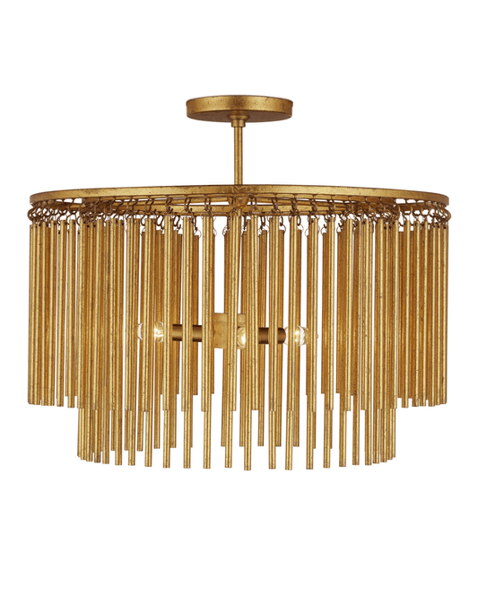 Currey and Company Mantra Semi-Flush Mount Gold Leaf