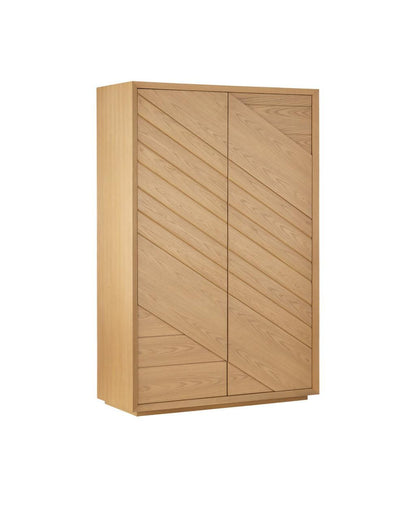 Currey and Company Margot Natural Oak Storage Cabinet Light Oak