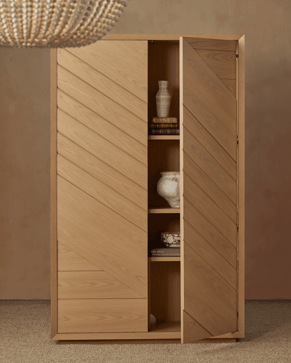 Currey and Company Margot Natural Oak Storage Cabinet