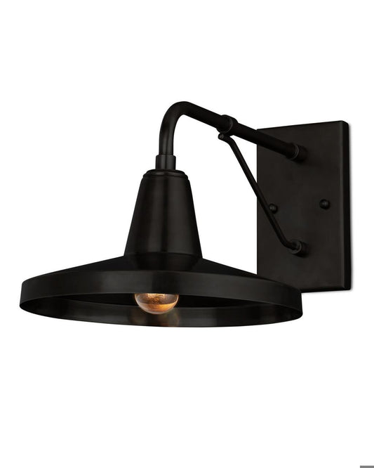 Currey and Company Mariner Black Outdoor Wall Sconce Matte Black