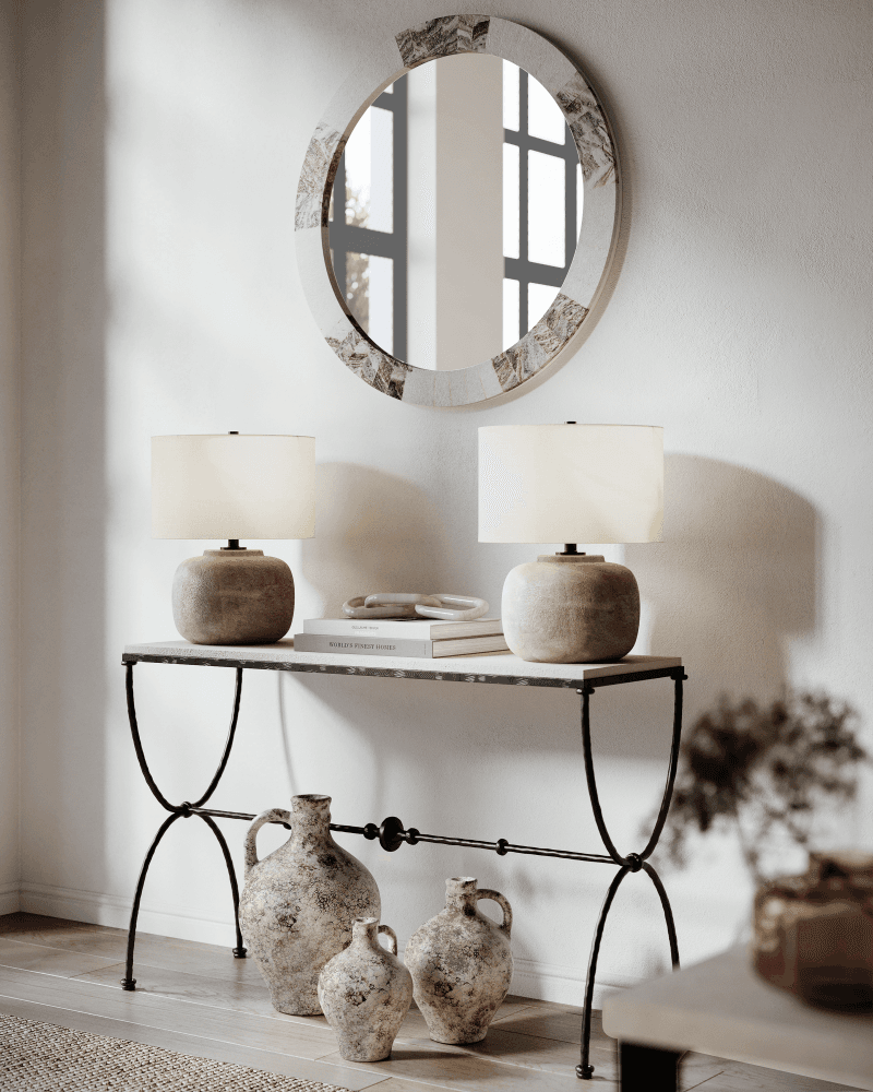 Currey and Company Marne Brown & Off-White Demijohn, Set of 3