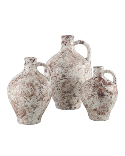 Currey and Company Marne Brown & Off-White Demijohn, Set of 3 Brown, Off-White