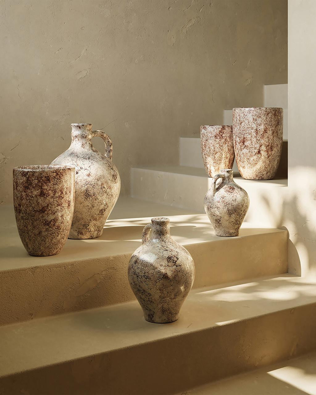 Currey and Company Marne Brown & Off-White Demijohn, Set of 3